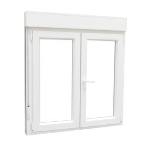 Ventana PVC 2 Hojas Oscilobatiente Blanco con Persiana