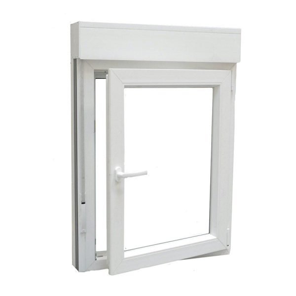 Ventana PVC 1 hoja blanco abierta